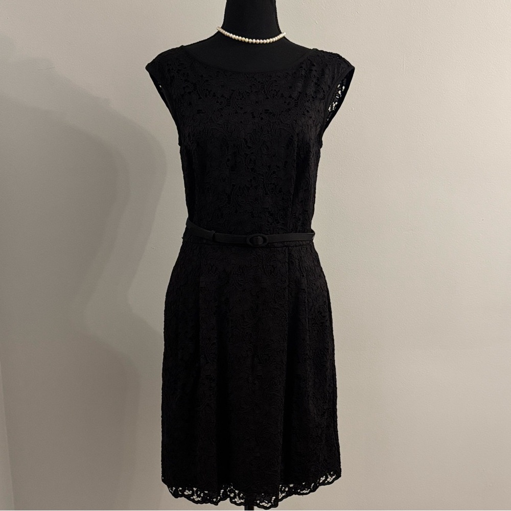 White House Black Market Black Lace Midi Dress